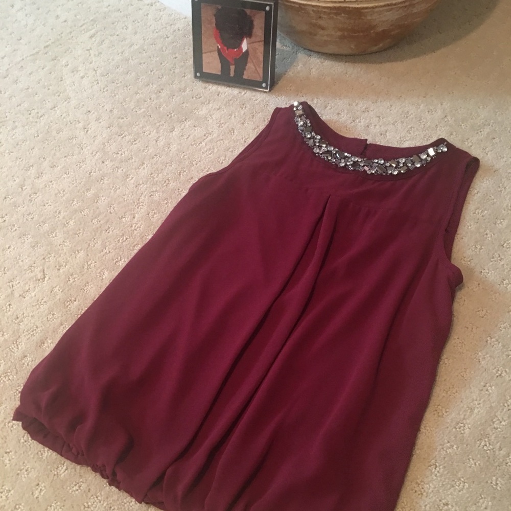 Burgundy Dressy Blouse Sz M